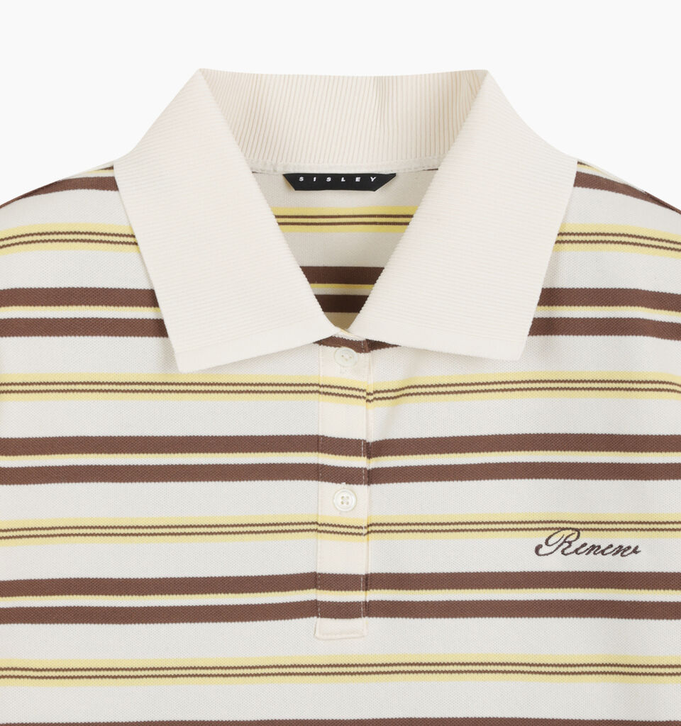 White striped polo - null - Yellow | Sisley K image number 3